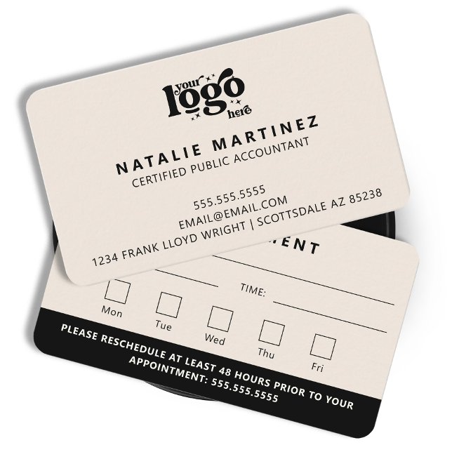 Professional Modern Logo Your Next Appointment Business Card (Creator Uploaded)