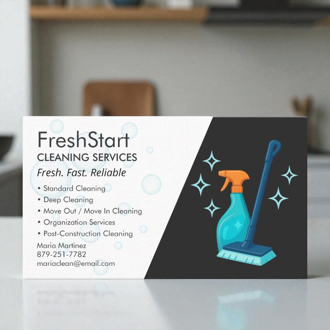 Professional Modern Luxury Cleaning Business Card (Creator Uploaded)
