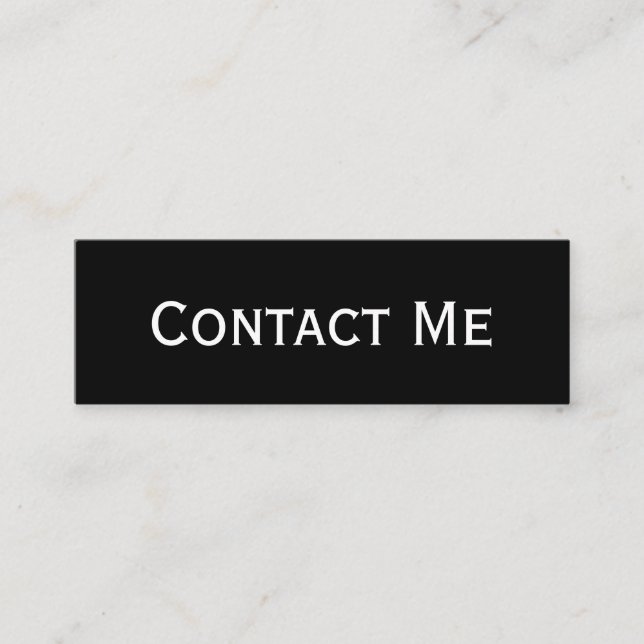 Professional Modern Mini Black Contact Card (Front)