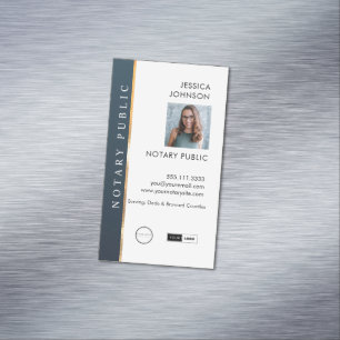 Professional modern minimal add logo Notary Magnetic Business Card