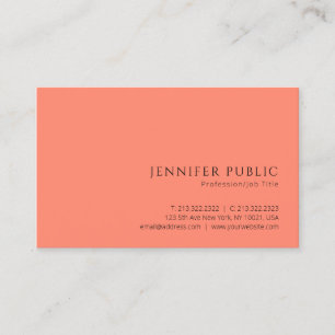 Professional Modern Minimal Elegant Apricose Colou Business Card