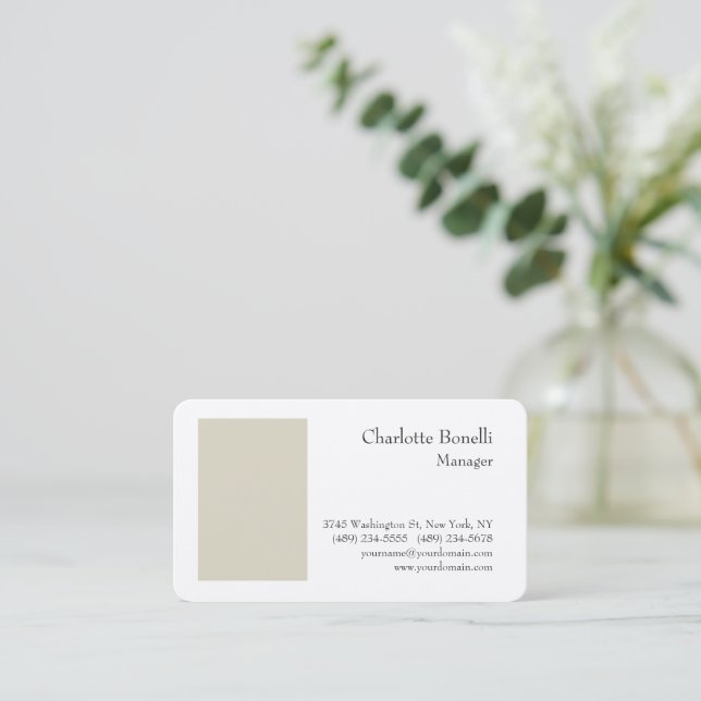 Professional Modern Minimal Premium Silk Business Card (Standing Front)