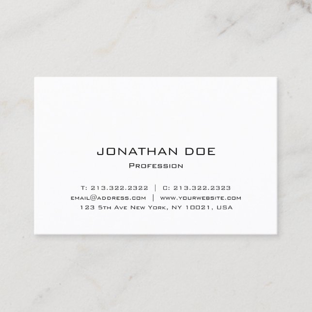 Professional Modern Minimal Template Elegant Business Card (Front)
