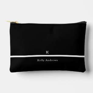 Professional Modern Minimalist Black and White Accessory Pouch