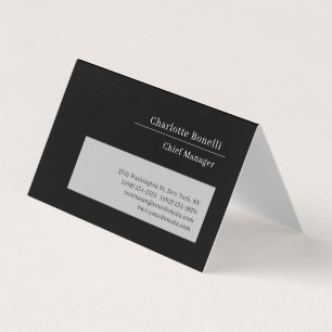 Professional Modern Minimalist Black & Grey Business Card