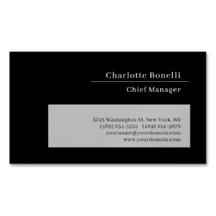 Professional Modern Minimalist Black & Grey Magnetic Business Card