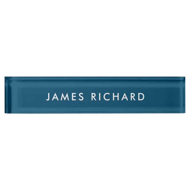  Professional Modern Minimalist Blue Office Desk Nameplate (Front)
