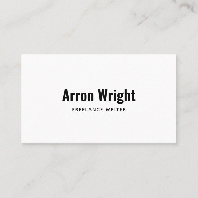 Professional Modern Minimalist Bold Font Business Card (Front)
