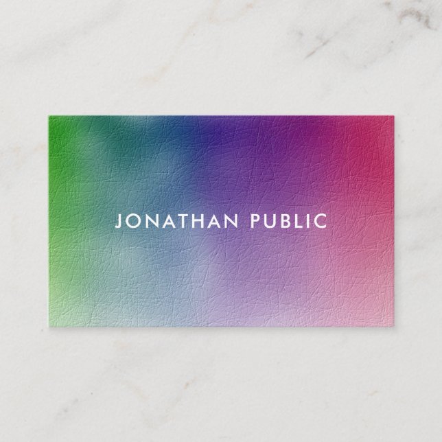 Professional Modern Minimalist Colourful Elegant Business Card (Front)