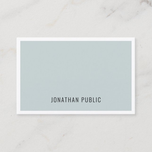 Professional Modern Minimalist Cool Blue Green Business Card (Front)