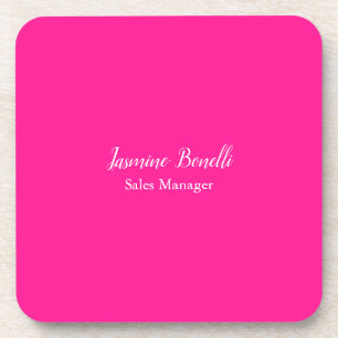 Professional Modern Minimalist Deep Pink Coaster
