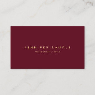 Professional Modern Minimalist Elegant Bordeaux Business Card