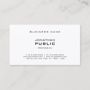 Professional Modern Minimalist Elegant Plain Business Card