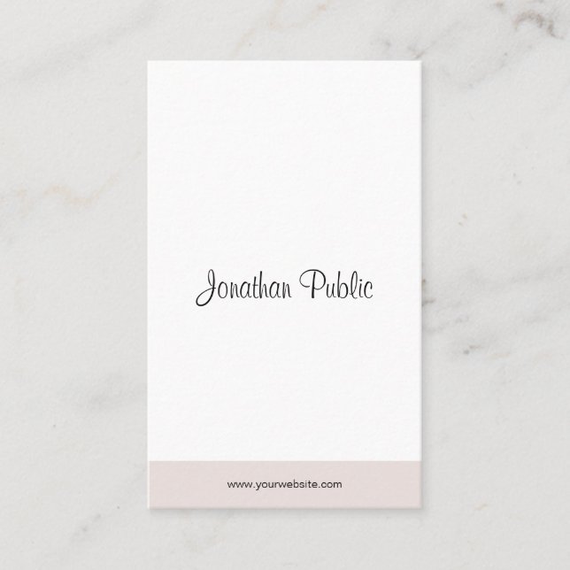 Professional Modern Minimalist Elegant Script Chic Business Card (Front)
