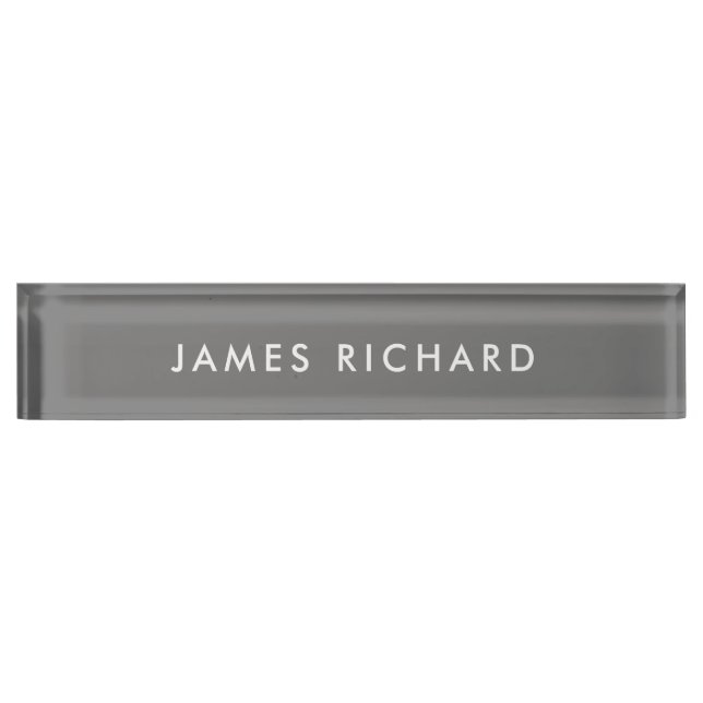  Professional Modern Minimalist Gray Office Desk Nameplate (Front)