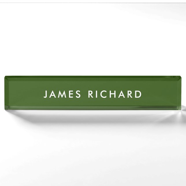  Professional Modern Minimalist Green Office Desk Nameplate (Front)