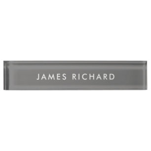 Professional Modern Minimalist Grey Office Desk Nameplate