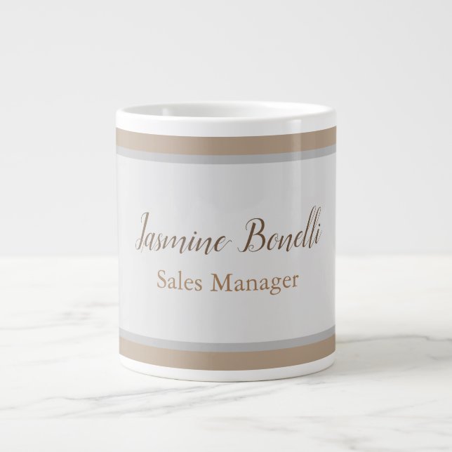 Professional Modern Minimalist Large Coffee Mug (Front)