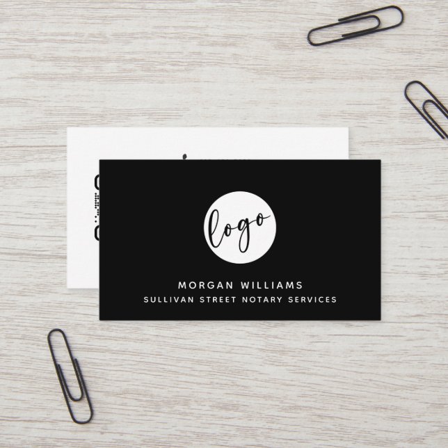Professional Modern Minimalist Logo Qr Code  Business Card (Front/Back In Situ)