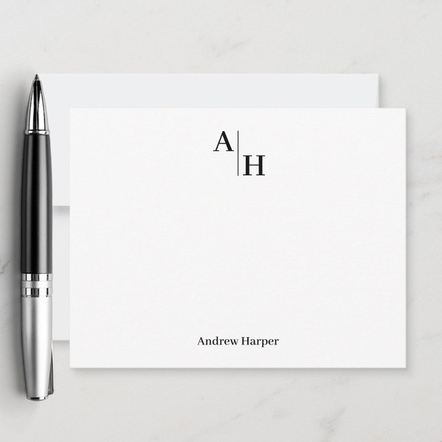 Professional Modern Minimalist Monogrammed Name Card (Creator Uploaded)