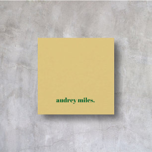 Professional Modern Minimalist Mustard Luxury Square Business Card