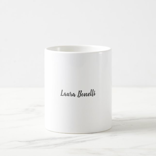 Professional Modern Minimalist Name Calligraphy Coffee Mug (Center)