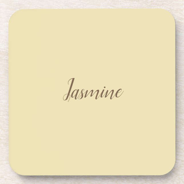 Professional Modern Minimalist Pastel Beige Colour Coaster (Front)