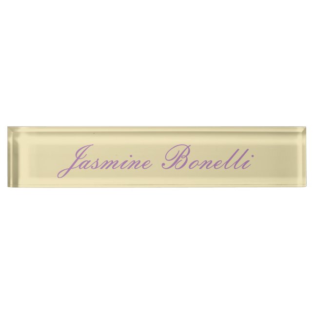 Professional Modern Minimalist Pastel Beige Colour Nameplate (Front)