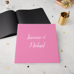 Professional Modern Minimalist Pink Color Guest Book