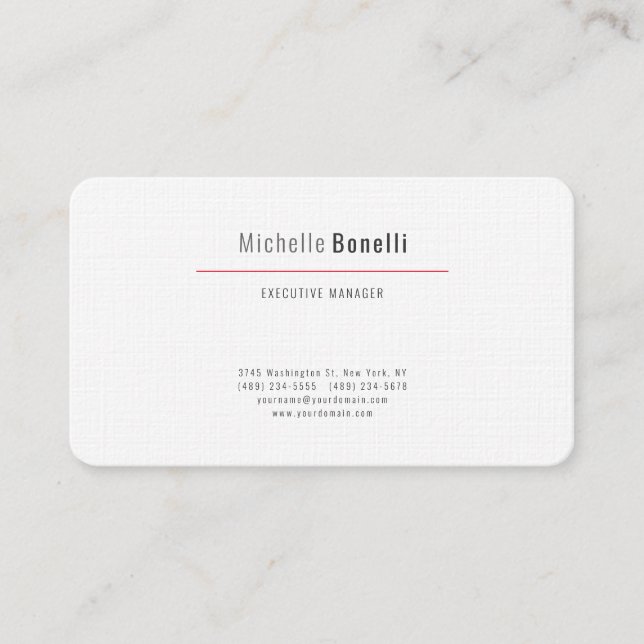 Professional Modern Minimalist Plain Business Card (Front)