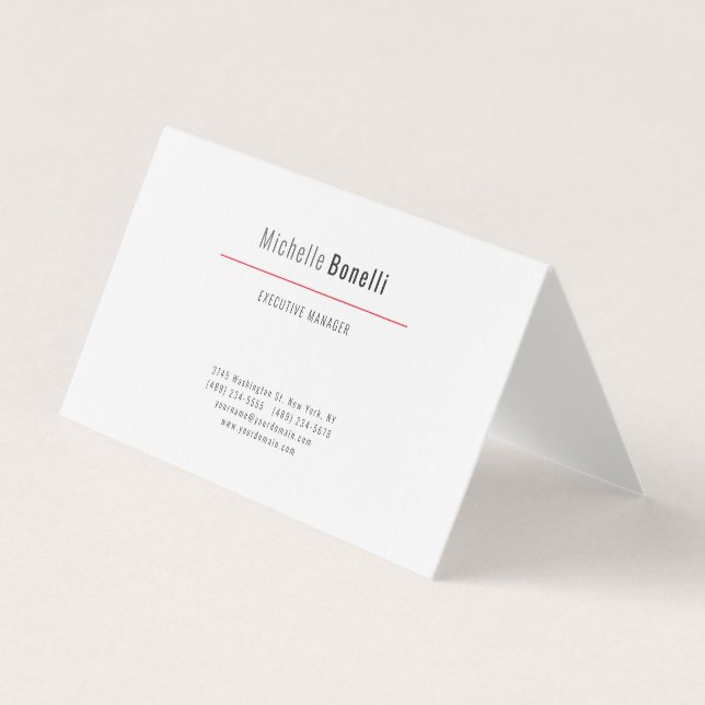 Professional Modern Minimalist Plain Business Card (Front)