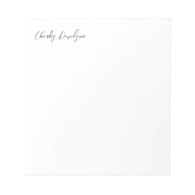 Professional Modern Minimalist Plain Calligraphy Notepad (Front)