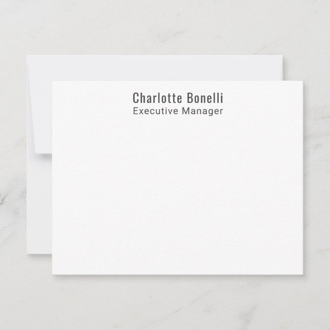 Professional Modern Minimalist Plain  Card (Front)