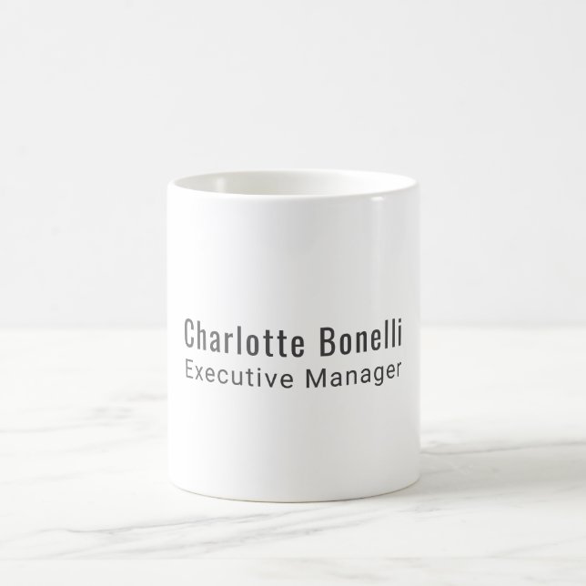 Professional Modern Minimalist Plain  Coffee Mug (Center)