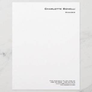 Professional Modern Minimalist Plain Custom Letterhead