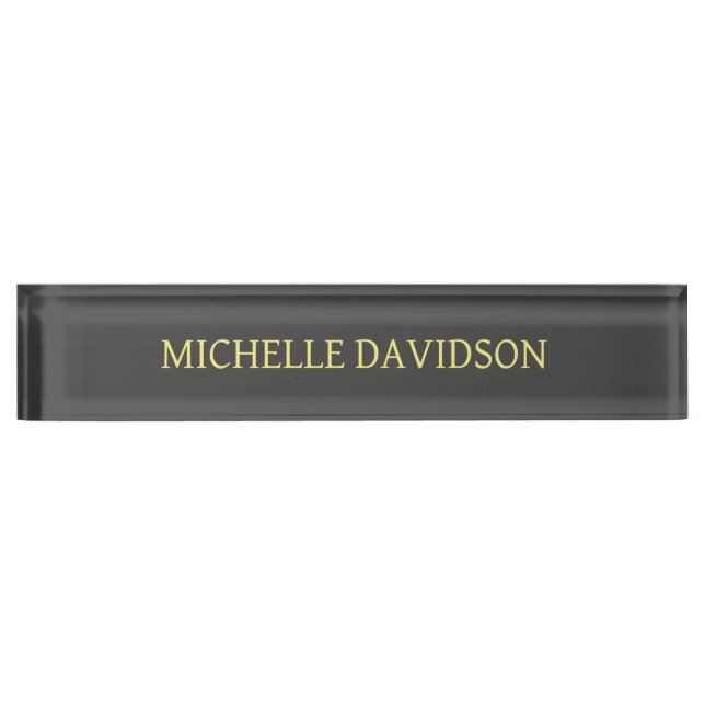 Professional Modern Minimalist Plain Grey Nameplate (Front)