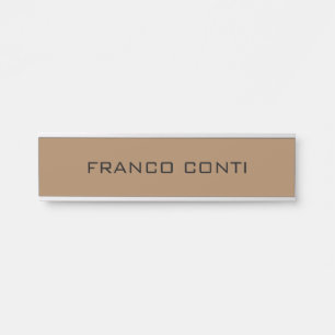 Professional Modern Minimalist Plain Light Brown Door Sign