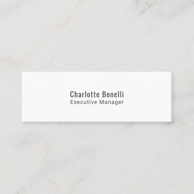Professional Modern Minimalist Plain  Mini Business Card (Front)