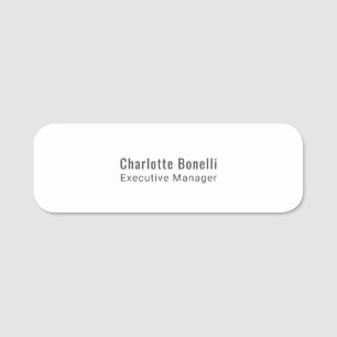 Professional Modern Minimalist Plain Name Tag