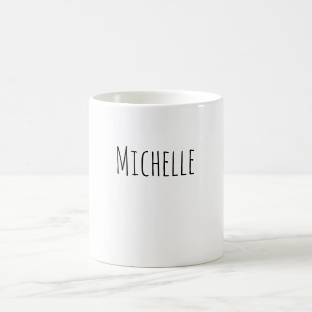 Professional Modern Minimalist Plain Own Name Coffee Mug (Center)