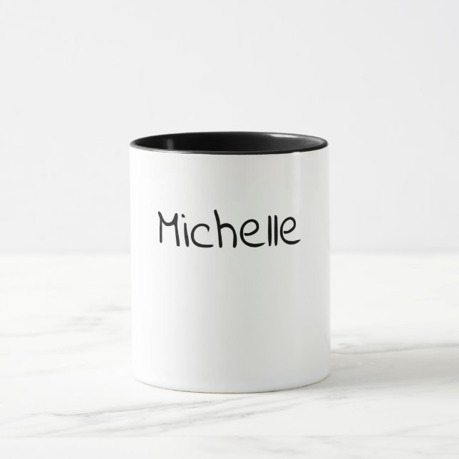 Professional Modern Minimalist Plain Own Name Mug (Center)