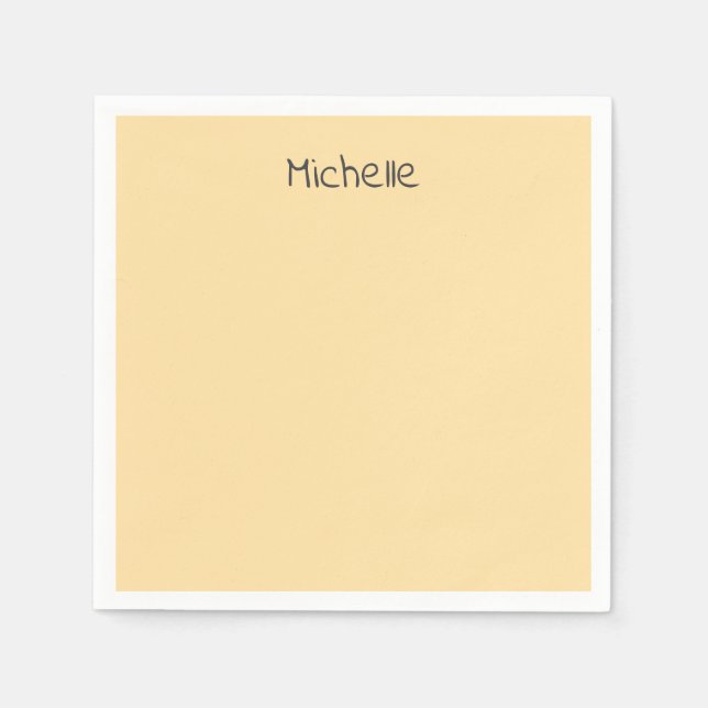Professional Modern Minimalist Plain Own Name Napkin (Front)