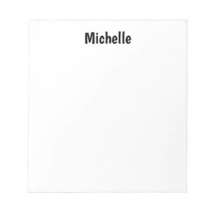 Professional Modern Minimalist Plain Own Name Notepad