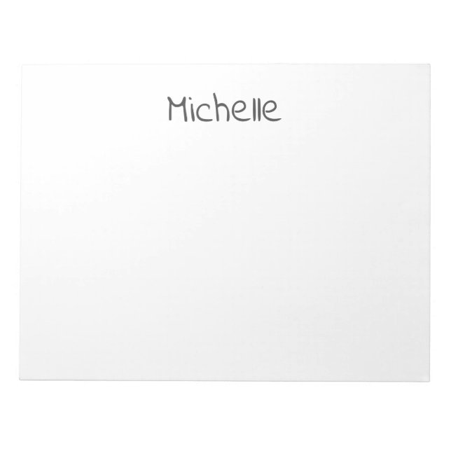 Professional Modern Minimalist Plain Own Name Notepad (Front)
