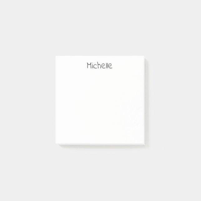 Professional Modern Minimalist Plain Own Name Post-it Notes (Front)