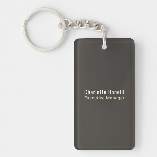 Professional Modern Minimalist Plain Round Corner Key Ring (Front)