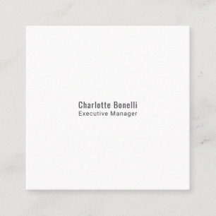 Professional Modern Minimalist Plain  Square Business Card
