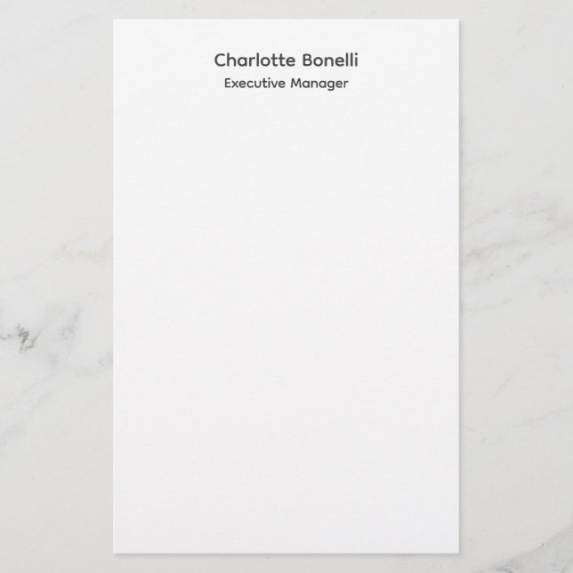 Professional Modern Minimalist Plain Stationery (Front)