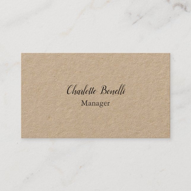 Professional Modern Minimalist Premium Kraft Business Card (Front)