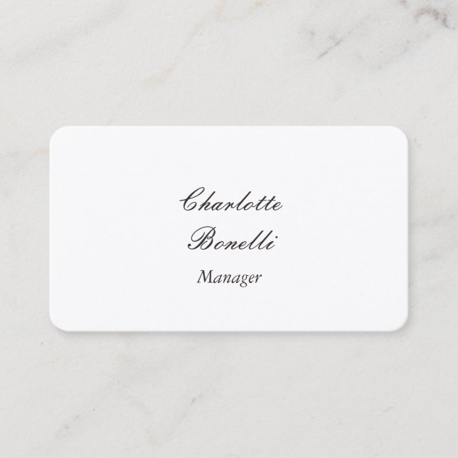 Professional Modern Minimalist Premium Silk Business Card (Front)